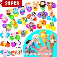 24 Pieces Finger Puppets Filled Easter Eggs Filled Easter Eggs with Toys- Prefilled Easter Eggs- Easter Theme Party Favor,Classroom Prize Supplies 24pcs B07P9NBCPH